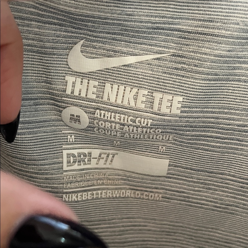 Nike Dri-FIT V-Neck Athletic Tee – Blue Gray Space Dye – Women’s Large - Picture 3 of 3